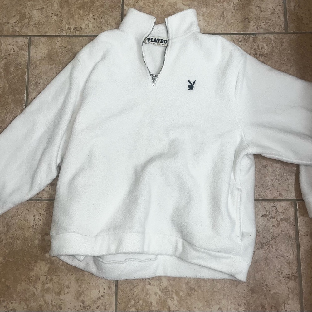 Playboy White Pullover Sweater